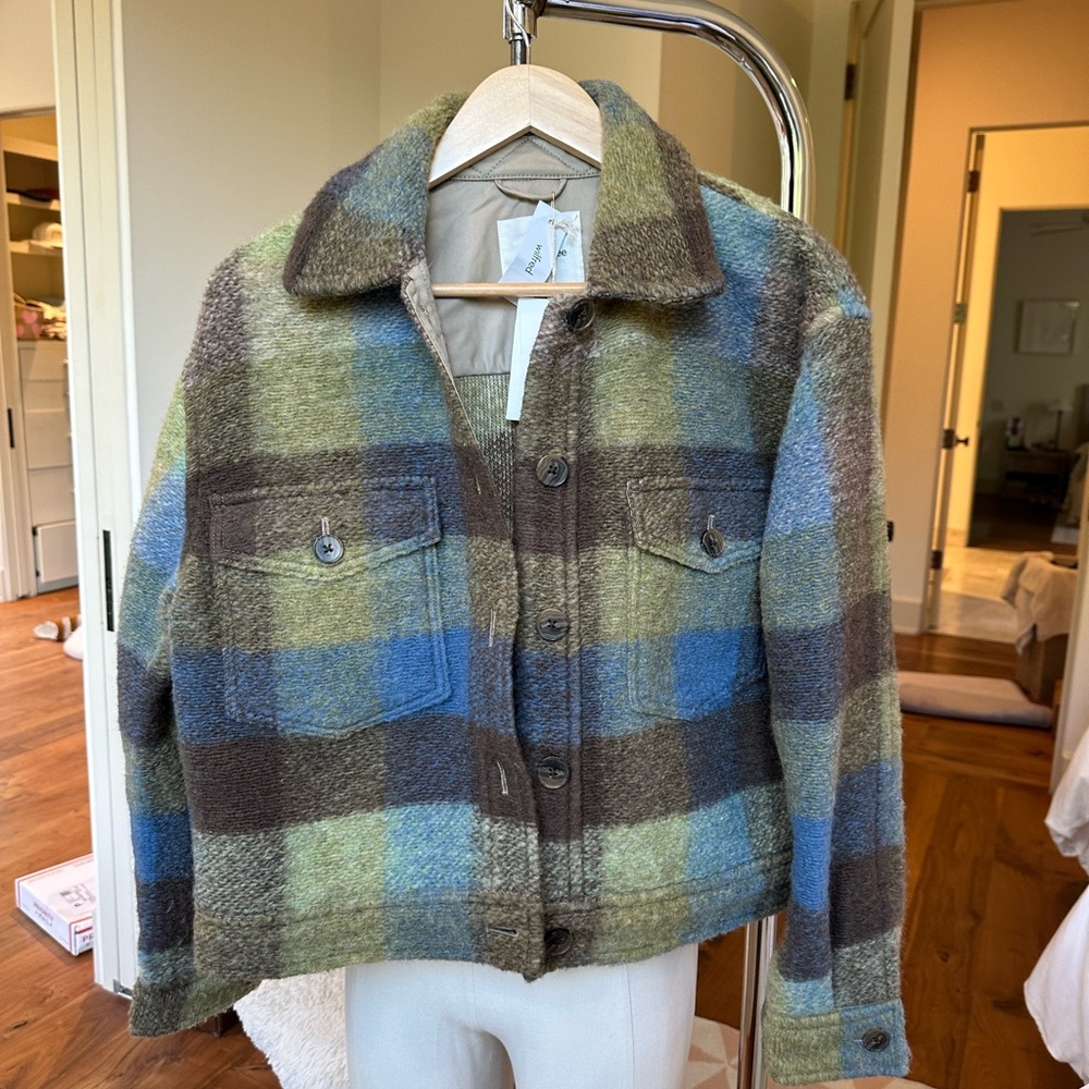 Aritzia Plaid Utility Jacket - Blue, Green, Brown